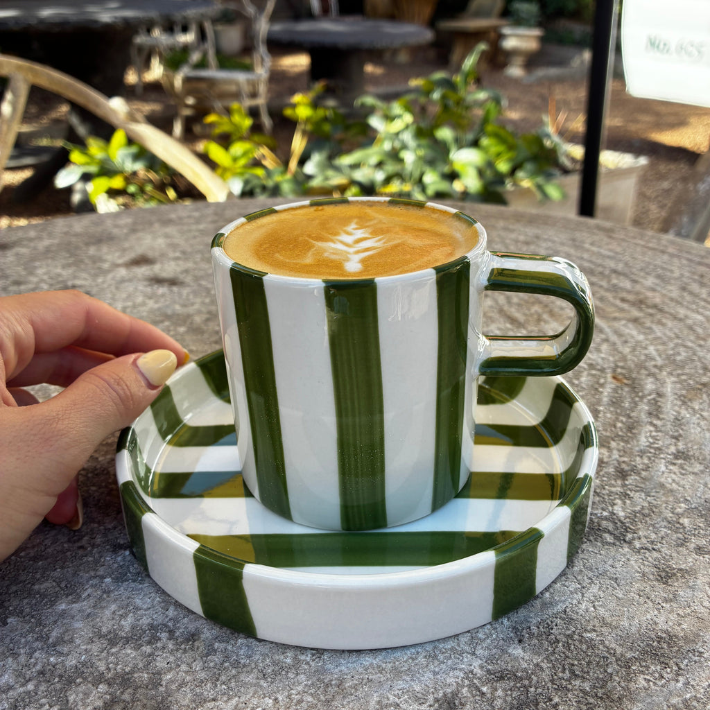 Striped Mug & Plate Set