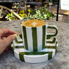 Striped Mug & Plate Set