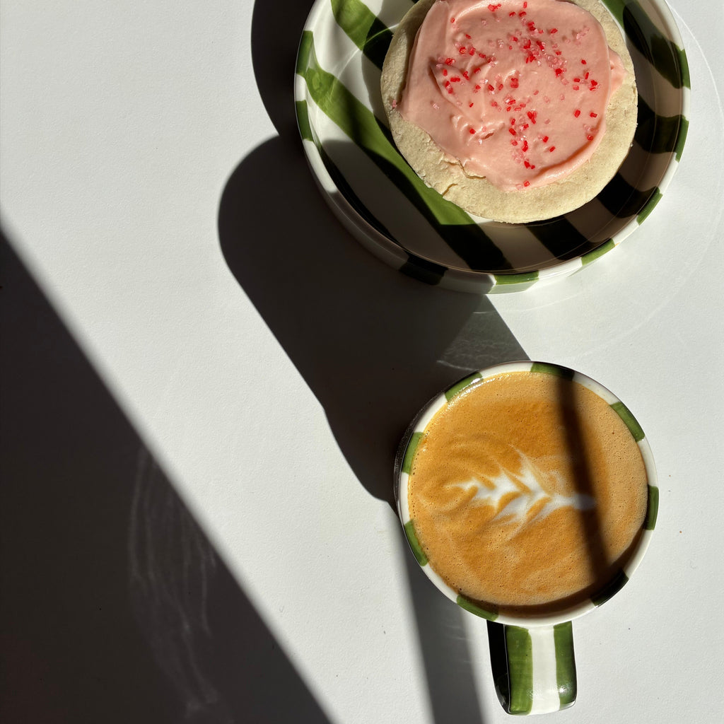 Striped Mug & Plate Set