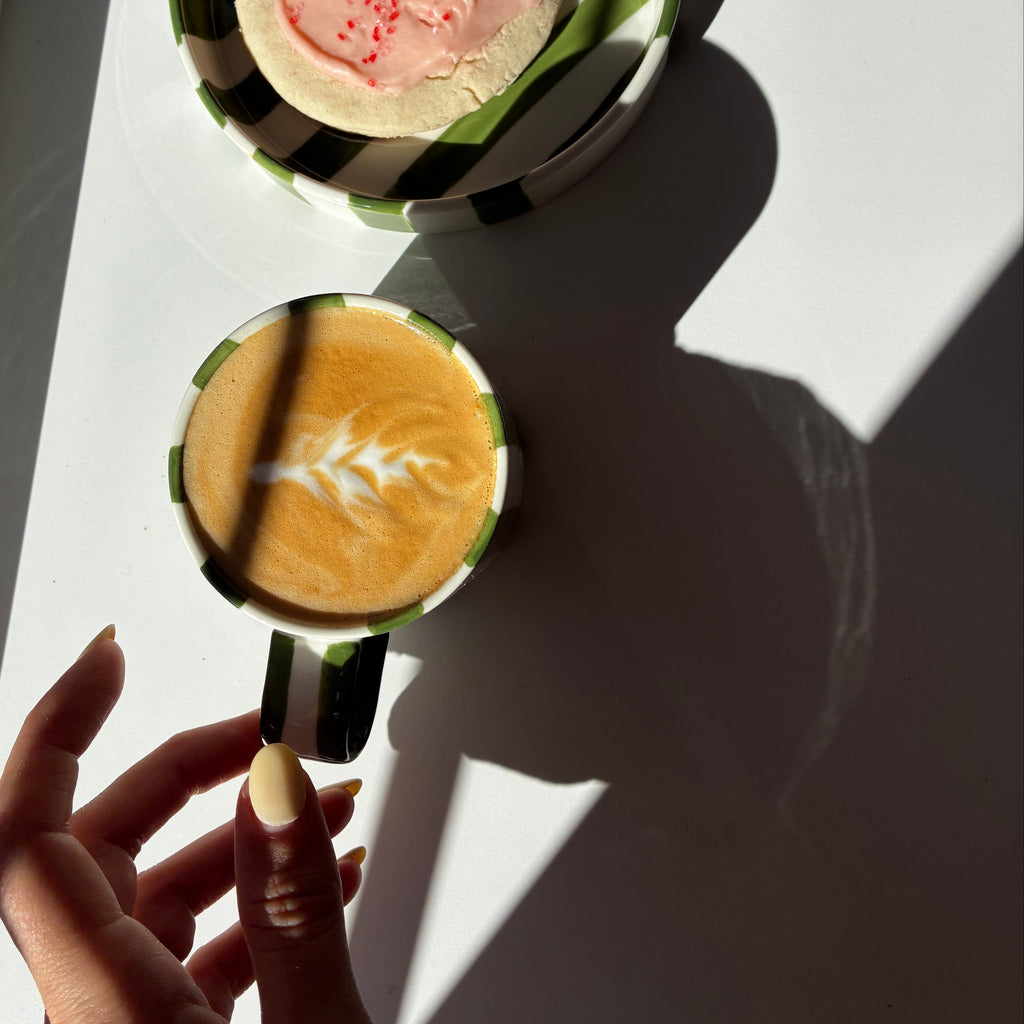 Striped Mug & Plate Set