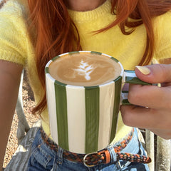 Striped Mug & Plate Set