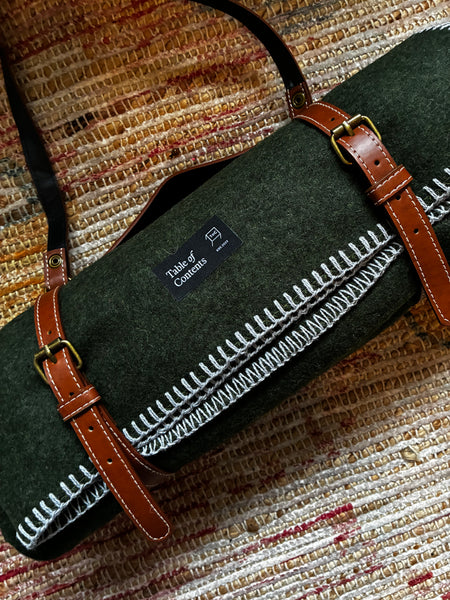 Wall blanket with leather strap