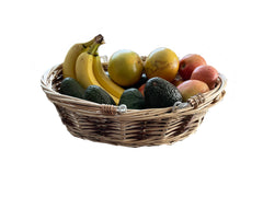 Large 2 tones woven natural  willow basket w/Foldable HDL