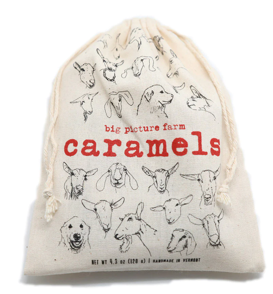 Caramel in a Super Cute Satchel with All the Goat Faces!